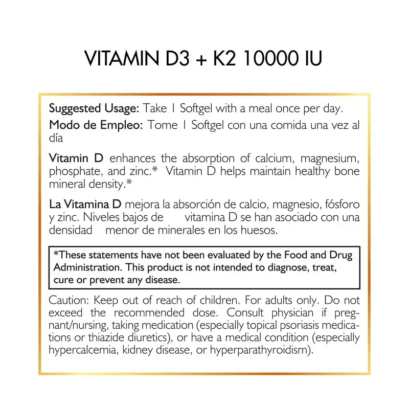 K2 + D3 Vitamina R10 Nutrition